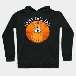 Happy Fall Y'All Cat Pumpkin Autumn Thanksgiving Hoodie